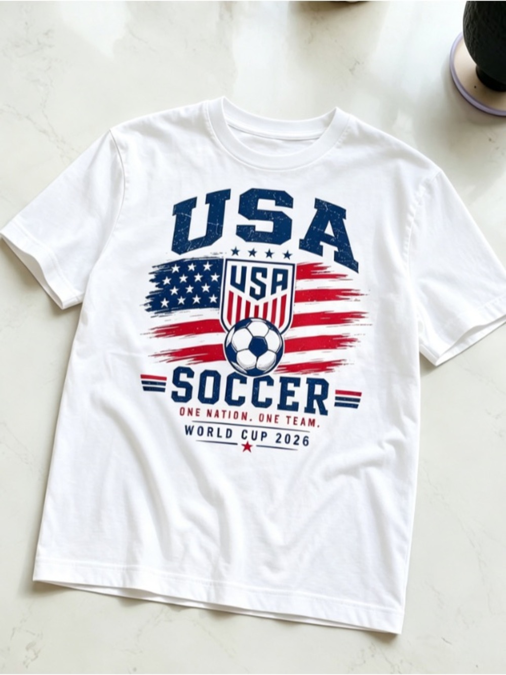 USA Soccer Graphic Tee - White T-Shirt Unisex